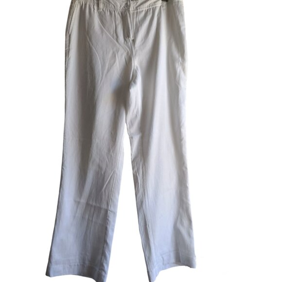 🤑$5 SALE🤑10🚢🏖️ Jacob Fitted White Trousers Vacation Pants - Picture 2 of 10